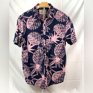Urban Pipeline Navy and Pink Pineapple Print Shirt - Pre-owned
